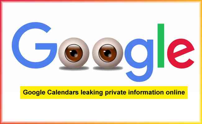 Proof of Google Calendars leaking private information online