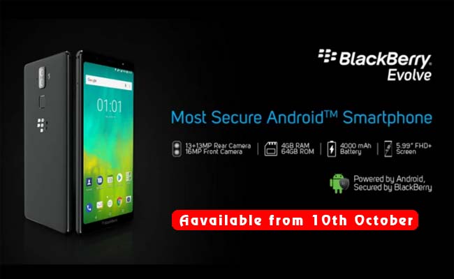 Optiemus Infracom has launched the BlackBerry Evolve from 10th October
