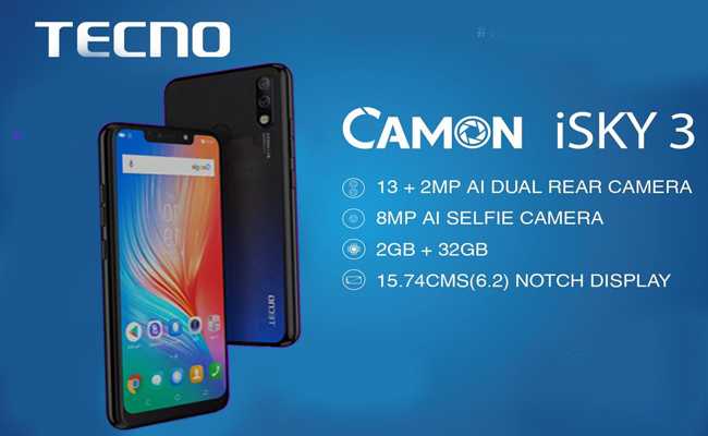 TECNO rolls out its Android 9.0 Pie powered ‘CAMON iSKY3’ smartphone