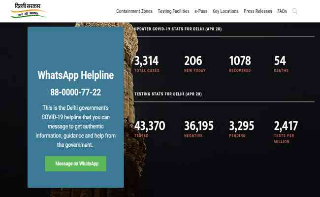 Delhi government comes up with COVID-19 related info site