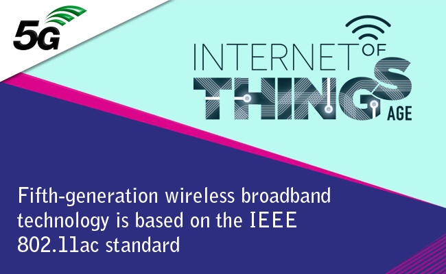 Fifth-generation wireless broadband technology is based on the IEEE 802.11ac standard