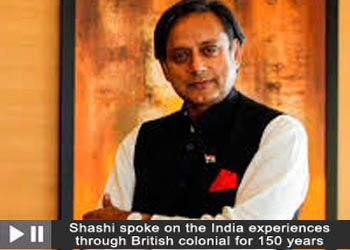Shashi spoke on the India experiences through British colonial for 150 years