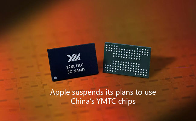 Apple suspends its plans to use China’s YMTC chips