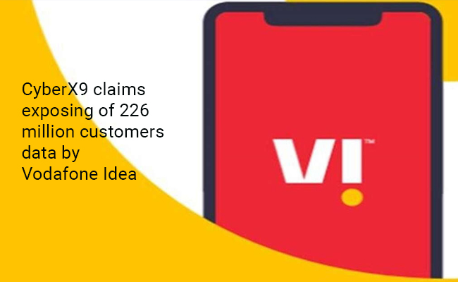 CyberX9 claims exposing of 226 million customers data by Vodafone Idea