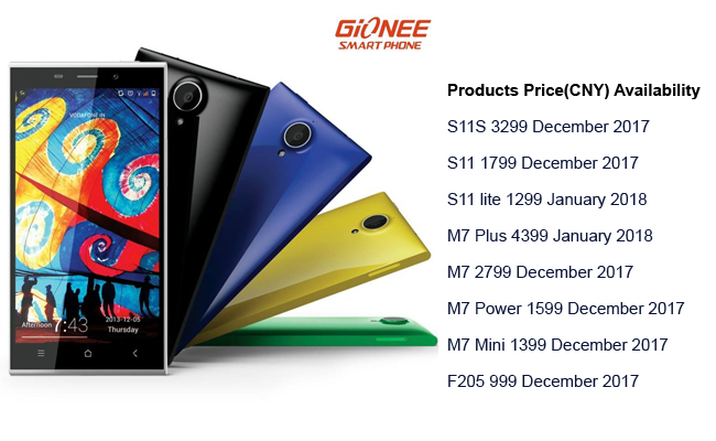 Gionee : An array of Smartphones with Full View Display