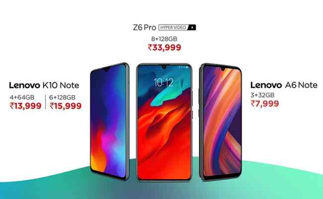 Lenovo A6 Note, Lenovo K10 Note along with Lenovo Z6 pro in India