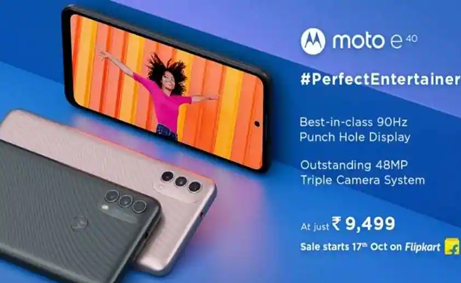 Motorola launches moto e40 with an exceptional 48MP triple camera system at just Rs. 9,499