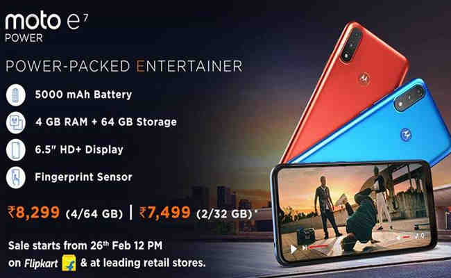 Motorola launches moto e7 power, priced at just Rs. 8,299