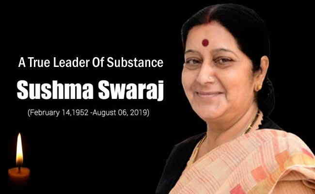 Nation Pays Tribute To Sushma Swaraj, A True Leader Of Substance