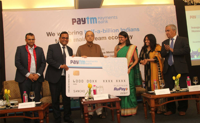 Finance Minster Arun Jaitley formally inaugurated Paytm Payments Bank recently