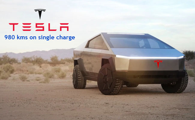 Tesla Cybertruck to get patent plans to travel 980 kms on single charge