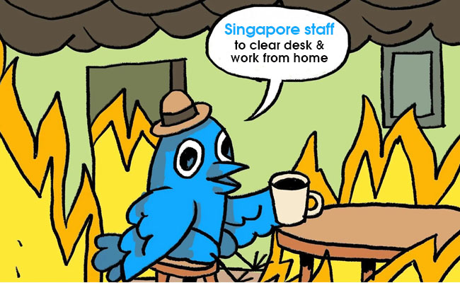 Twitter asks its Singapore staffs to clear desks and work from home