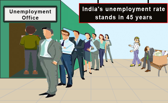 India's unemployment rate stands at 6.1 per cent, highest in 45 years