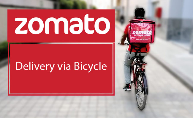 Zomato Introduces delivery via bicycle