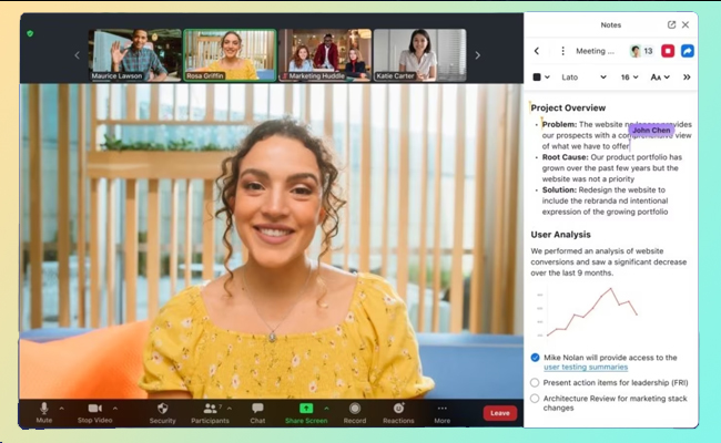 Zoom seeks to enhance the video call experience with Zoom Notes