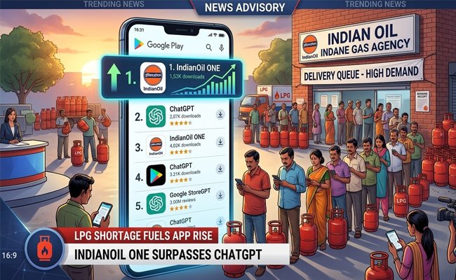 IndianOil ONE app tops Play Store charts amid LPG refill delays